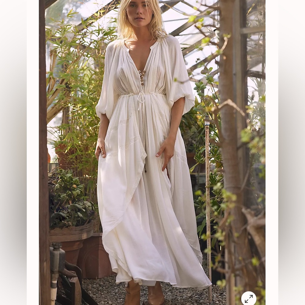 Free people plenty of love maxi dress M bohemian lagen gauzy - Picture 10 of 10